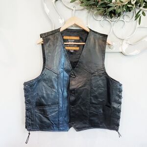 Rocky Ranch Hides Hog Leather Biker Vest - Men's Size XL